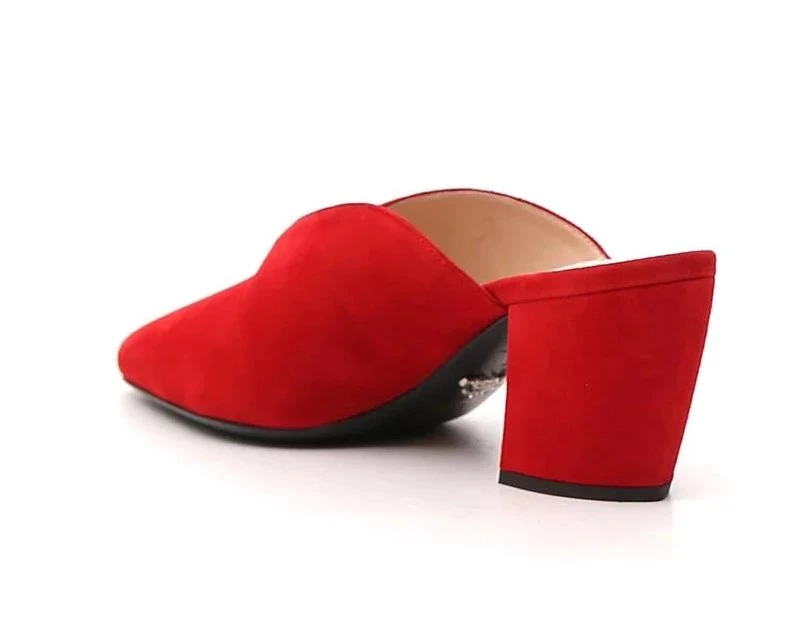 Prada 普拉达 女士红色包脚高跟拖鞋 1S618L-008-F0011 商品