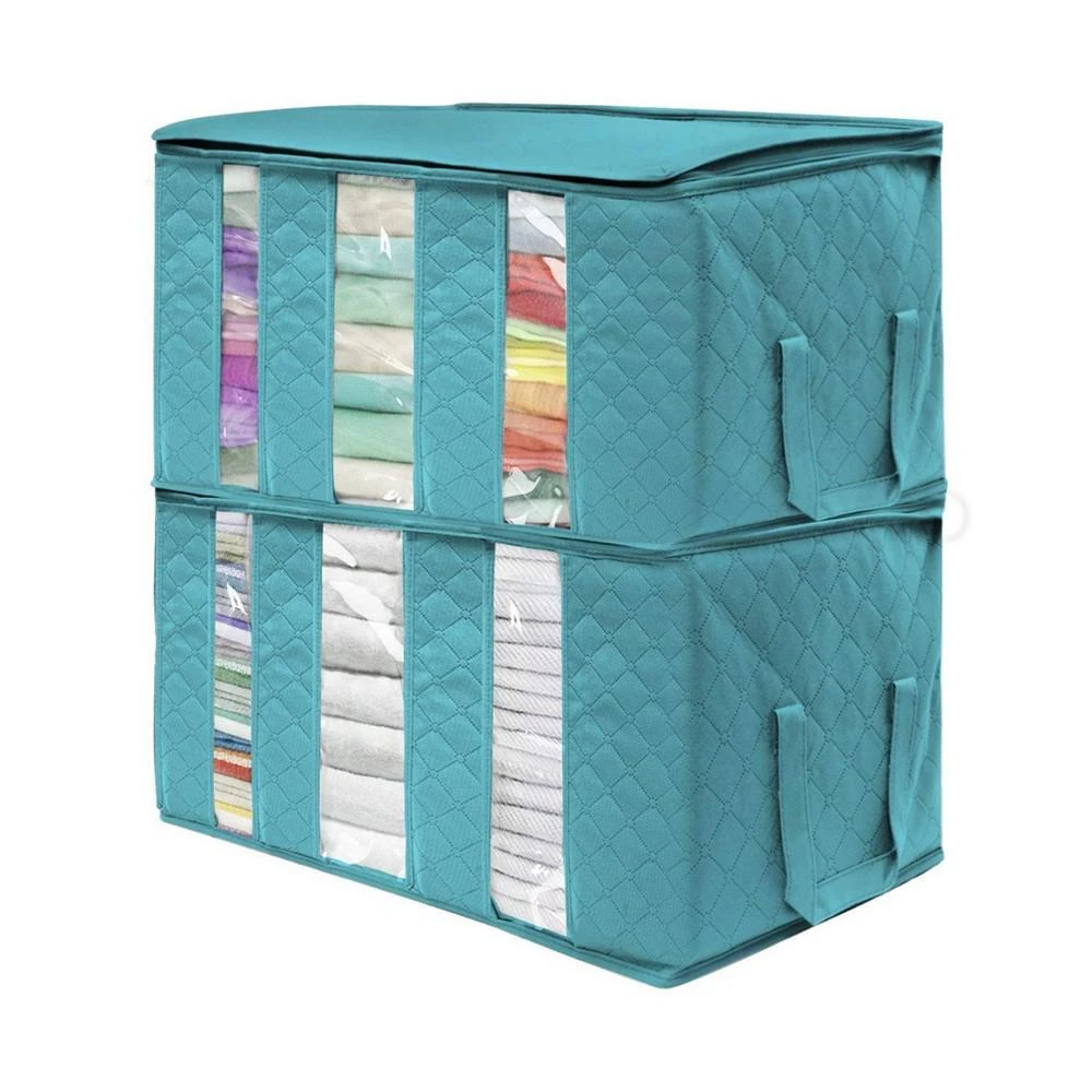 商品Sorbus|Foldable Fabric Storage 3 Sectional Organizer Bag, Pack of 2,价格¥187,第1张图片