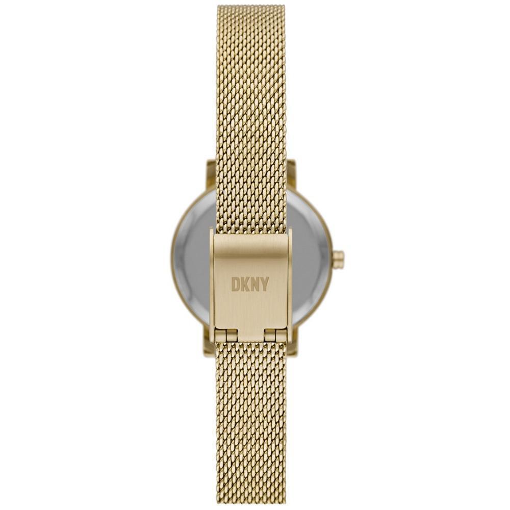 商品DKNY|Women's Soho Three-Hand Gold-Tone Stainless Steel Mesh Watch and Strap Set, 24mm,价格¥1146,第5张图片详细描述