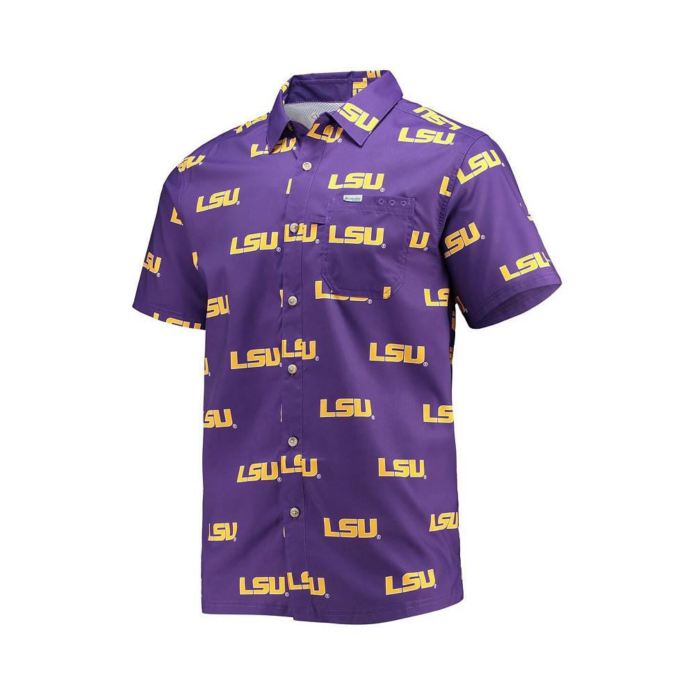 Men's Purple LSU Tigers Super Slack Tide Omni-Shade Button-Up Shirt商品第3张图片规格展示