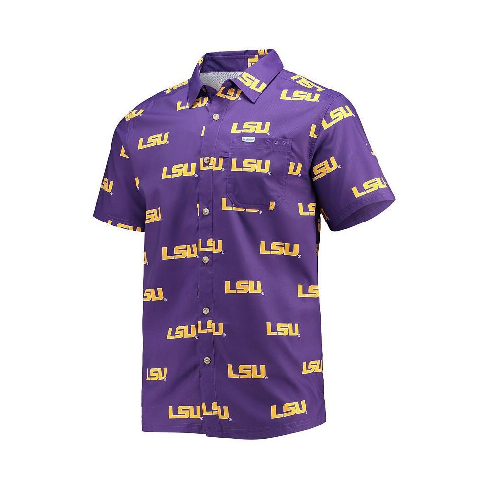 商品Columbia|Men's Purple LSU Tigers Super Slack Tide Omni-Shade Button-Up Shirt,价格¥480,第4张图片详细描述