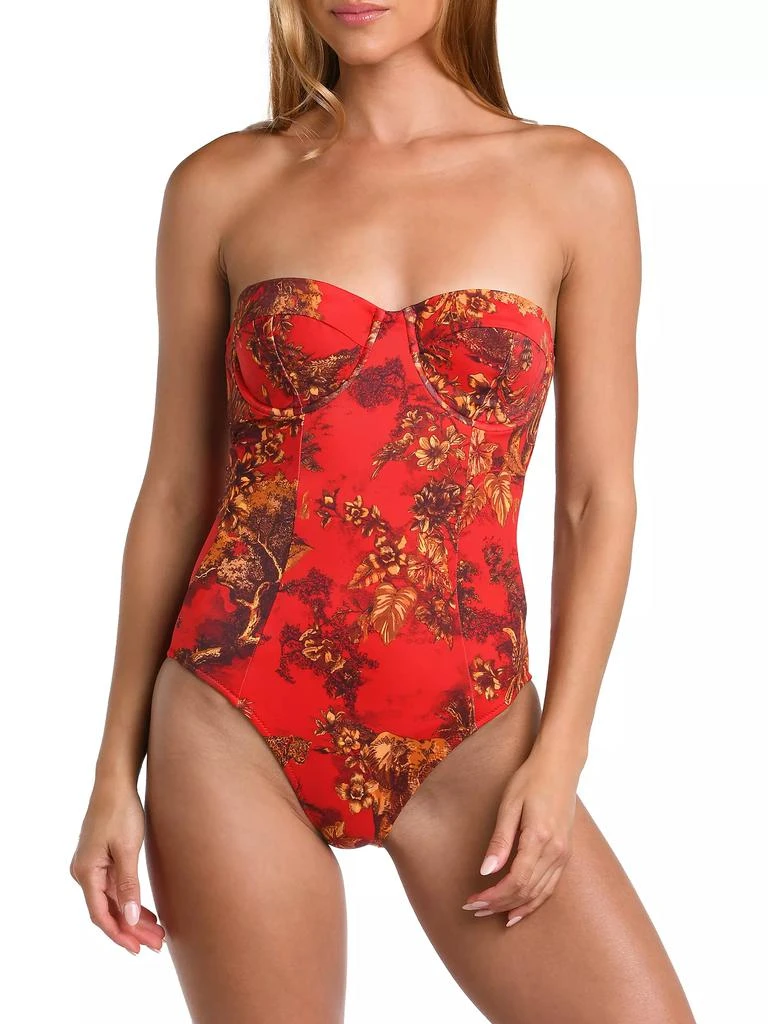 商品L'Agence|Red Jungle Amie Floral Shaping One-Piece Swimsuit,价格¥1397,第5张图片详细描述