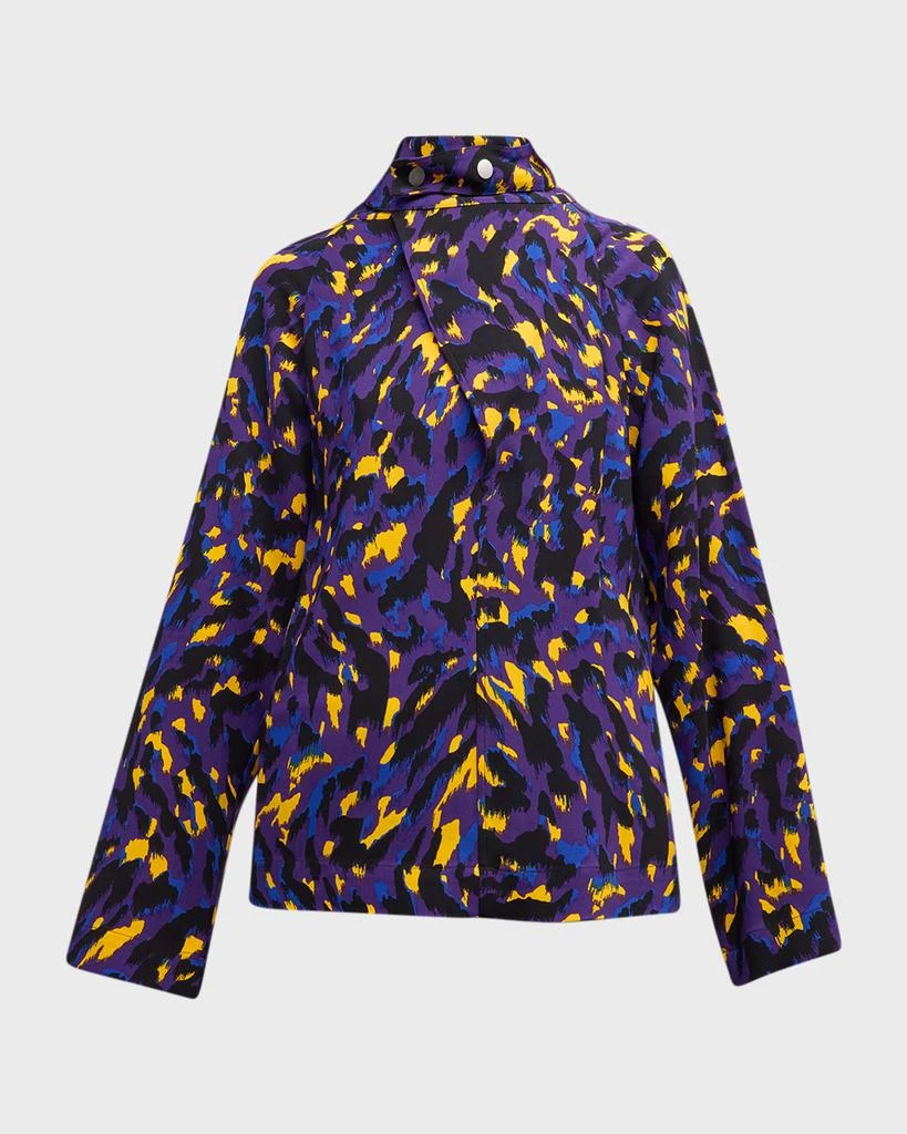 商品Burberry|Abstract-Print Long-Sleeve Silk Top,价格¥3103,第2张图片详细描述