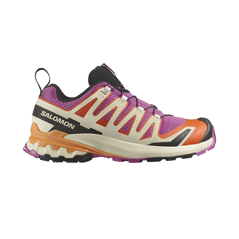 商品Salomon|SALOMON 24新款 XP3V系列女士米色橘紫色纺织耐用越野跑鞋,价格¥1181,第1张图片