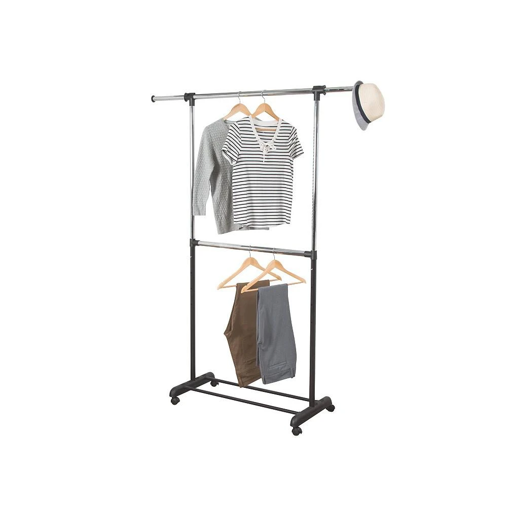 商品Honey Can Do|Adjustable Rolling Metal Double Clothes Rack,价格¥317,第2张图片详细描述