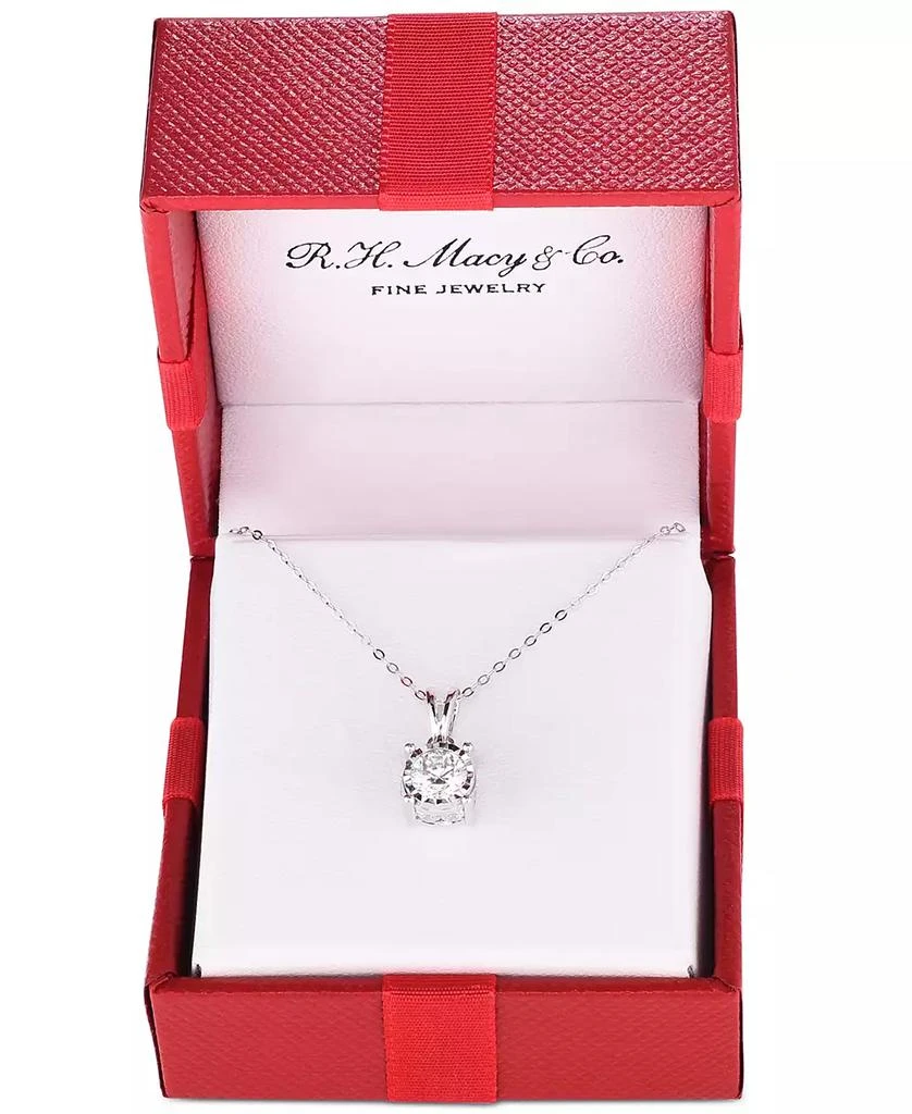 商品TruMiracle|Diamond 18" Pendant Necklace (1/2 ct. t.w.) in 14k White, Yellow, or Rose Gold,价格¥3737,第2张图片详细描述