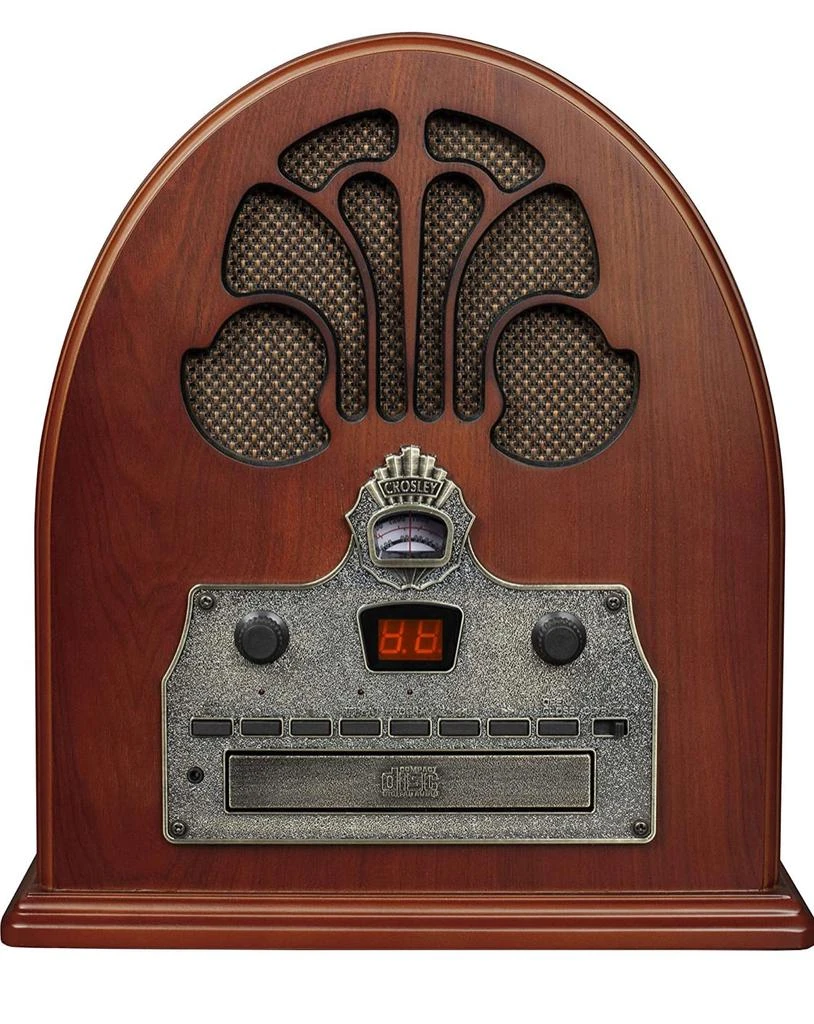 商品Crosley|Cathedral Retro Am/fm Tabletop Radio With Bluetooth Receiver And Cd Player, Paprika,价格¥1296,第2张图片详细描述