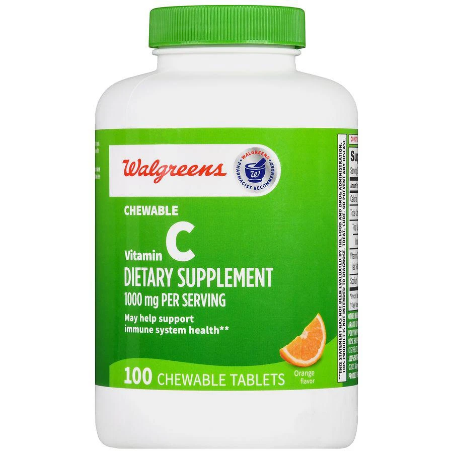 商品Walgreens|Vitamin C 1000 mg Chewable Tablets Orange,价格¥104,第2张图片详细描述