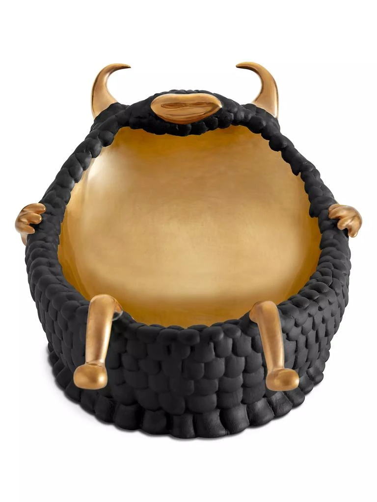商品L'Objet|Haas Lazy Susan 24K Gold & Porcelain Catchall Tray,价格¥4871,第3张图片详细描述