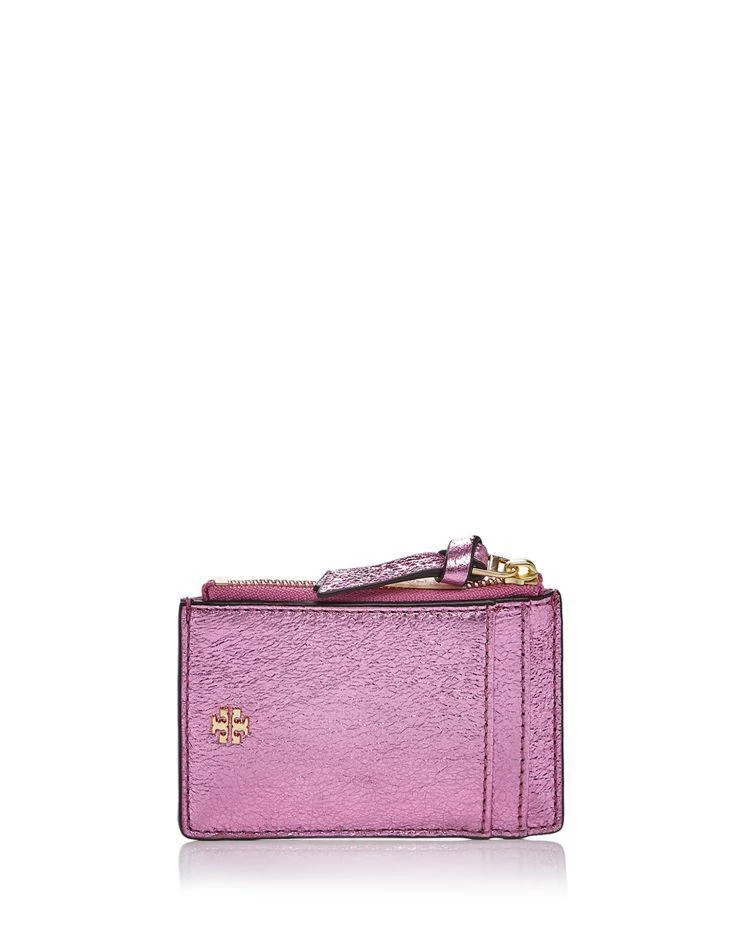 商品Tory Burch|Crinkle Metallic Leather Zip Card Case,价格¥267,第1张图片