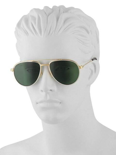 商品Cartier|Santos De Cartier 59MM Aviator Sunglasses,价格¥9372,第6张图片详细描述