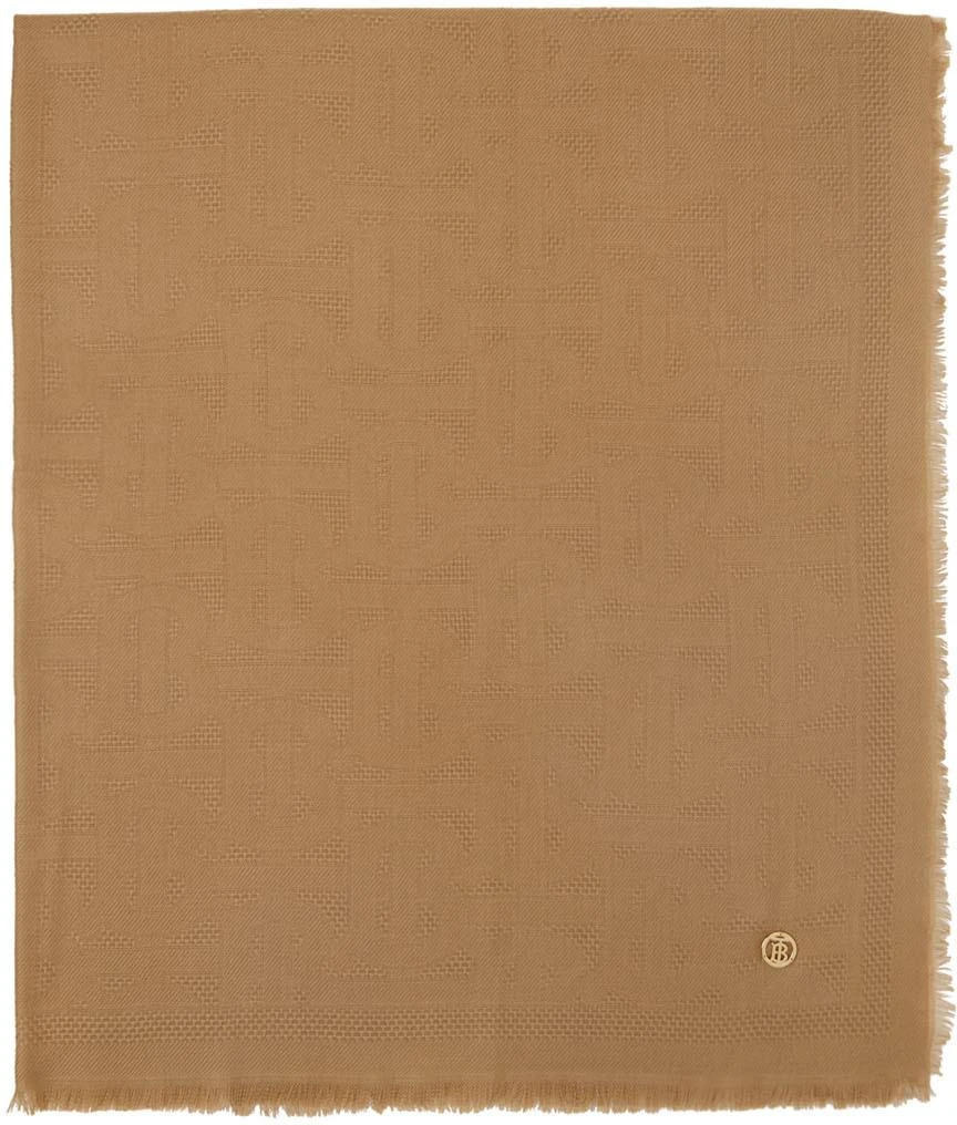 商品Burberry|黄褐色 Jacquard Monogram 围巾,价格¥8078,第1张图片详细描述
