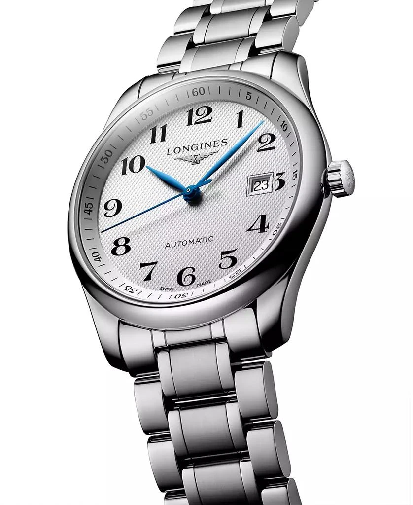 商品Longines|Men's Swiss Automatic Silver-Tone Stainless Steel Bracelet Watch 40mm,价格¥16847,第4张图片详细描述