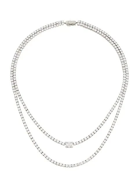 商品Adriana Orsini|Stunner 18K White-Gold-Plated &amp; Cubic Zirconia Layered Necklace,价格¥5854,第1张图片