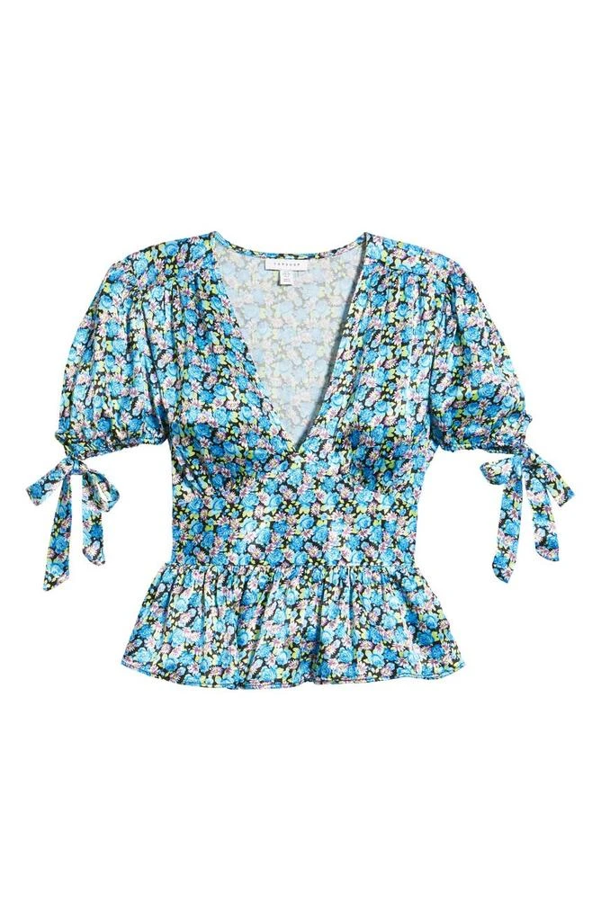 商品Topshop|Floral Satin Peplum Top,价格¥165,第4张图片详细描述
