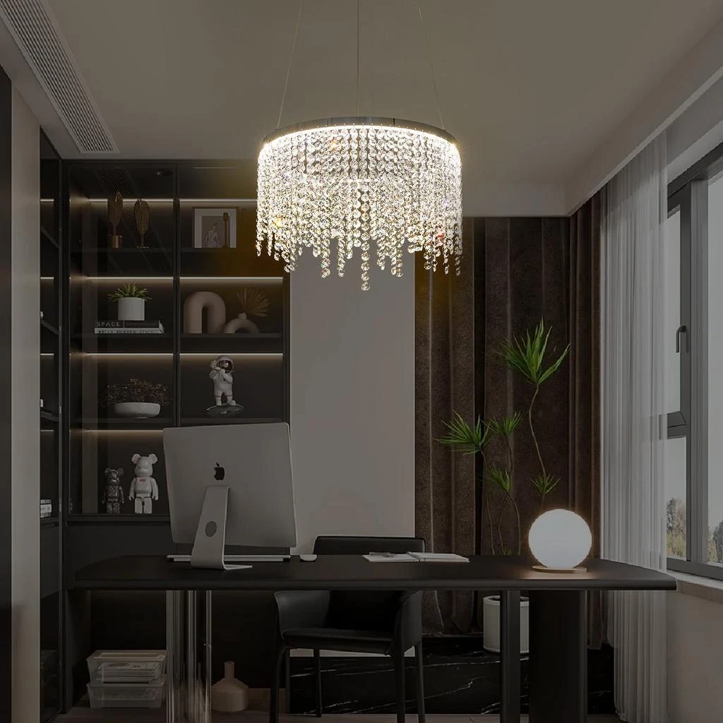 商品Simplie Fun|Fancy hanging ceiling lamps luxury modern pendant light crystal chandelier,价格¥1249,第4张图片详细描述