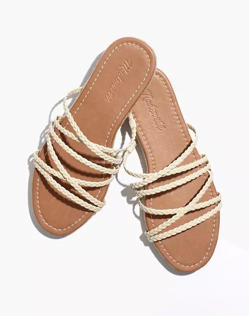 商品Madewell|The Kathryn Espadrille Slide Sandal in Leather,价格¥368,第1张图片