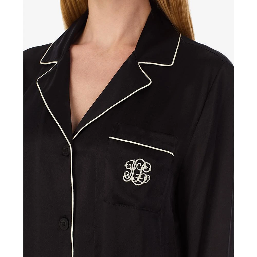 商品Ralph Lauren|Women's Silk Notched-Collar Pajamas Set,价格¥1560,第3张图片详细描述