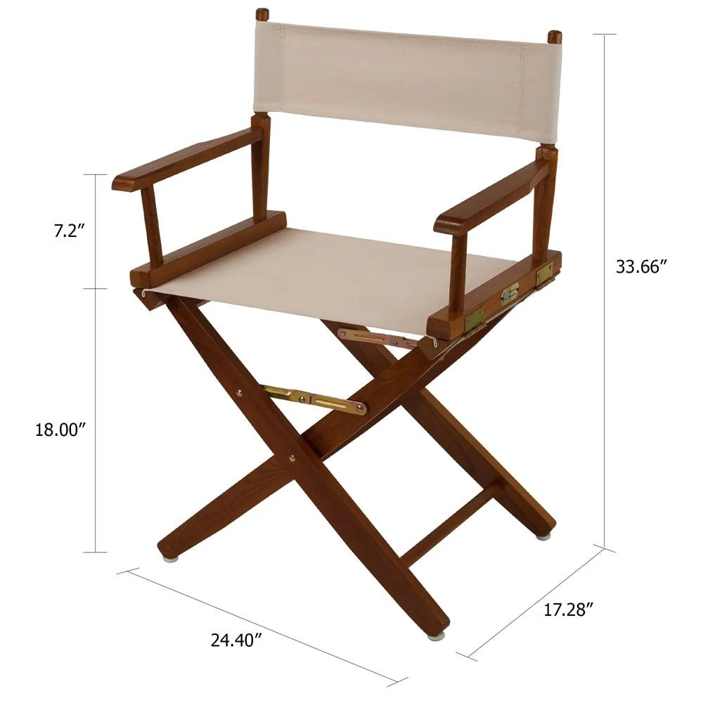 商品American Trails|Extra-Wide Premium 18"  Directors Chair Mission Oak Frame W/Natural Color Cover,价格¥1016,第5张图片详细描述