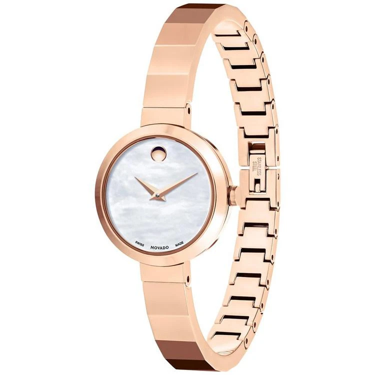 商品Movado|Women's Swiss Novella Rose Gold-Tone PVD Stainless Steel Bracelet Watch 24mm 0607112,价格¥5003,第2张图片详细描述