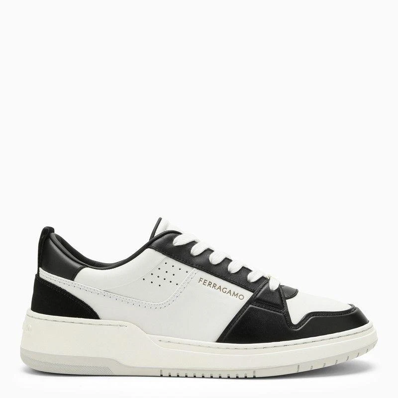 商品Salvatore Ferragamo|LOW BLACK/WHITE LEATHER TRAINER,价格¥2944,第1张图片