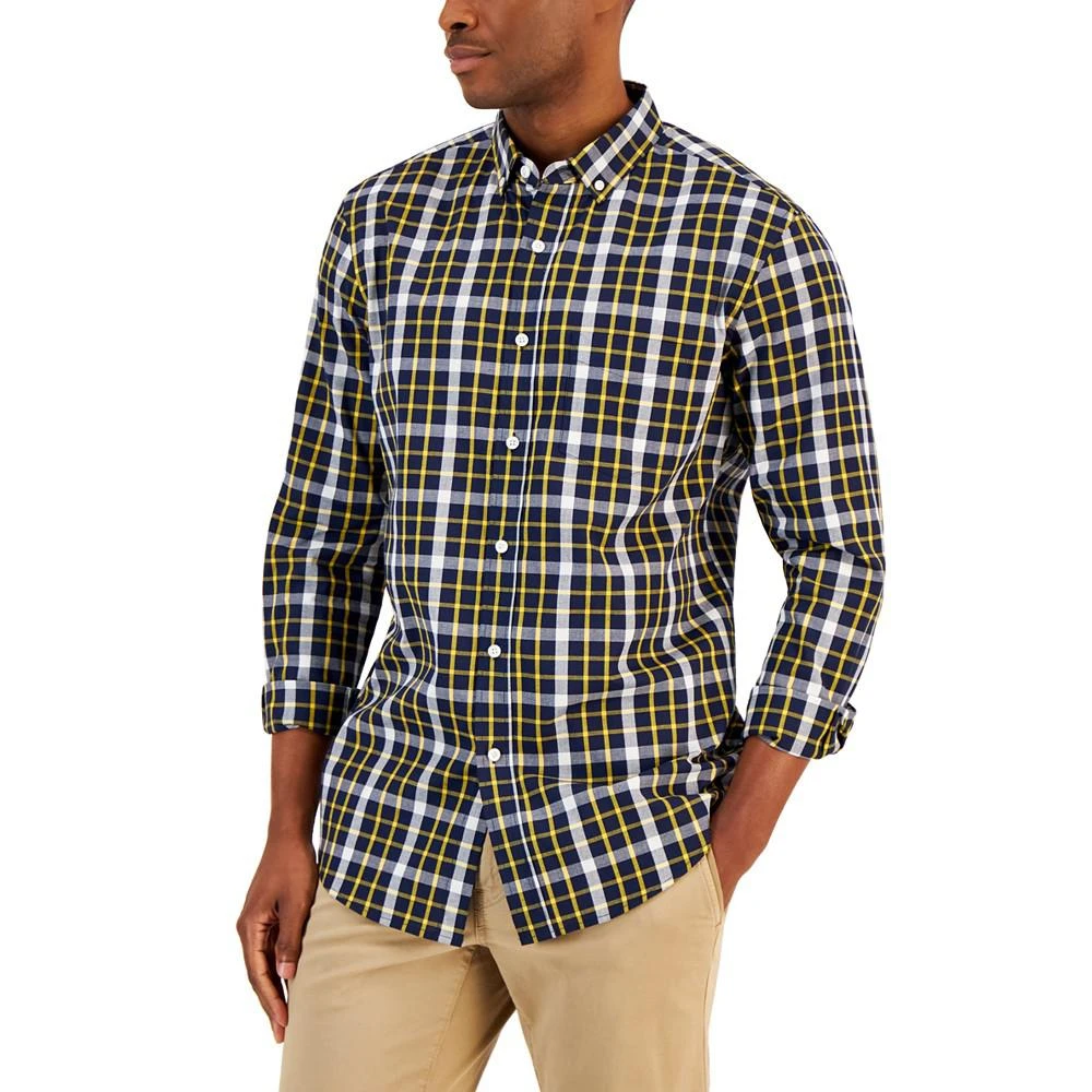 商品Club Room|Men's Fergus Plaid Poplin Long-Sleeve Button-Down Pocket Shirt, Created for Macy's,价格¥147,第1张图片