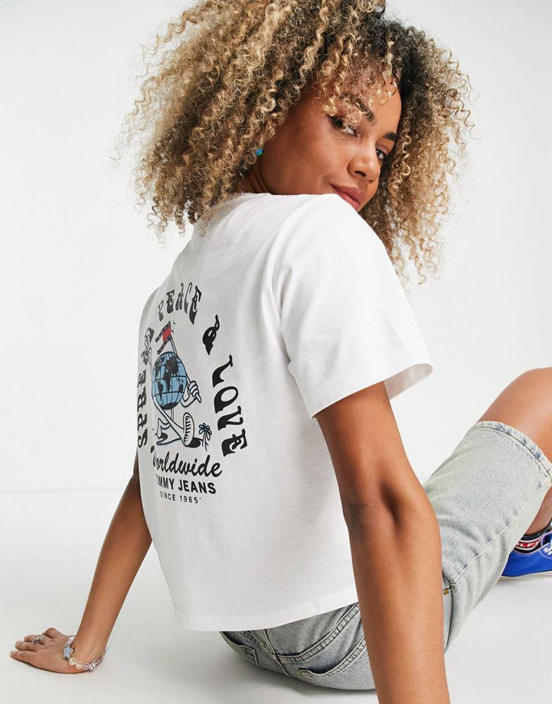 商品Tommy Jeans|Tommy Jeans cotton back graphic classic fit t-shirt in white - WHITE,价格¥241,第6张图片详细描述