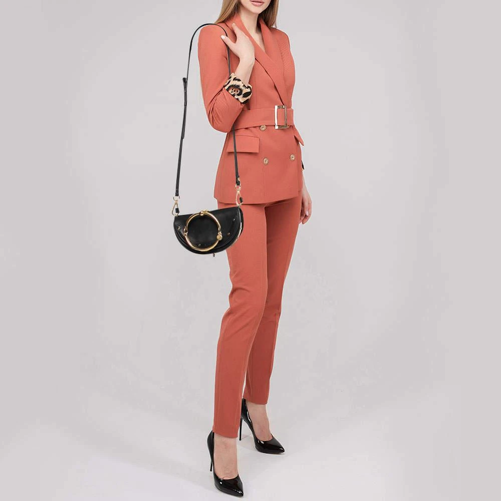 商品[二手商品] Chloé|Chloe Black Leather Small Nile Bracelet Minaudière Crossbody Bag,价格¥4591,第2张图片详细描述