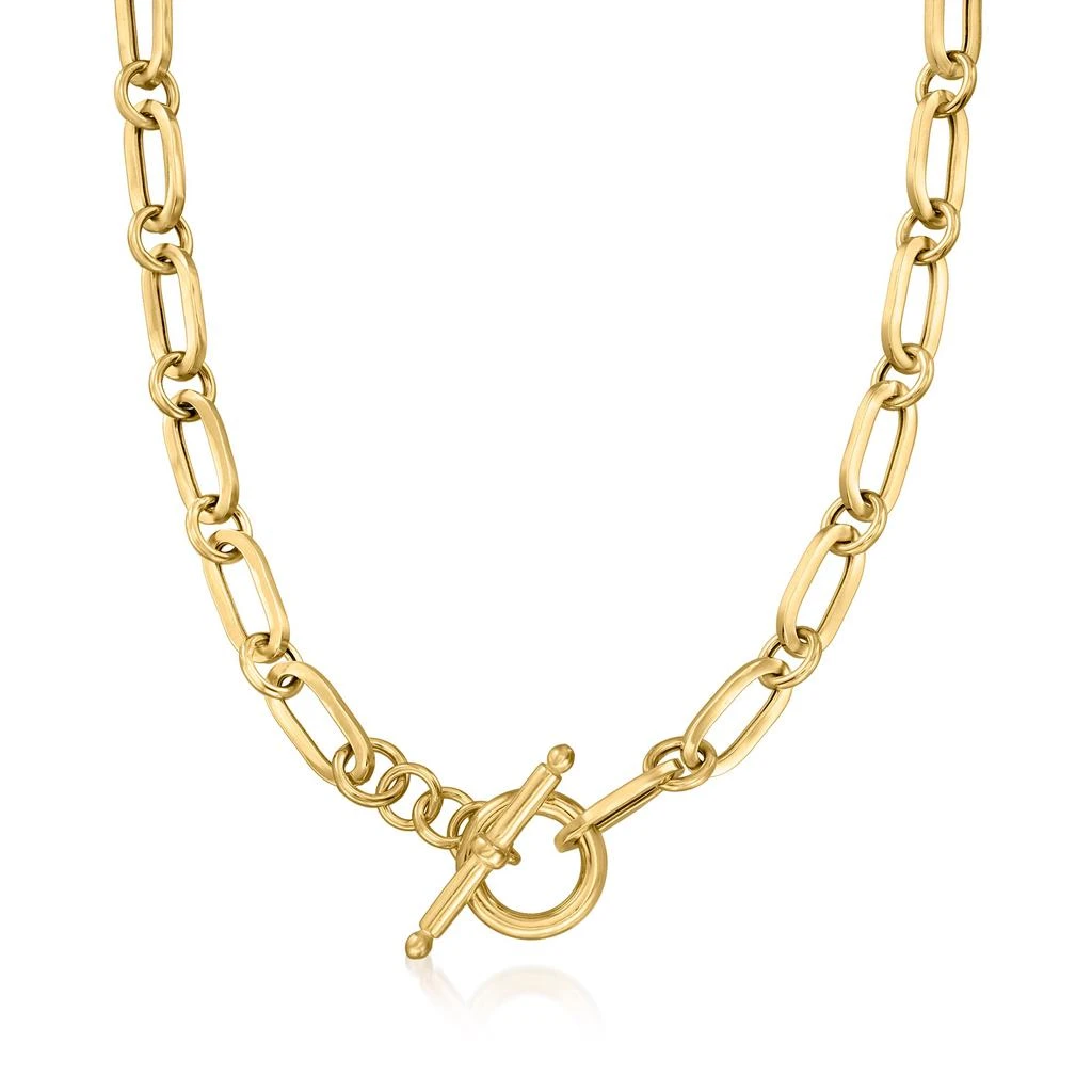 商品Ross-Simons|Ross-Simons Italian 18kt Gold Over Sterling Paper Clip Link Necklace,价格¥947,第1张图片