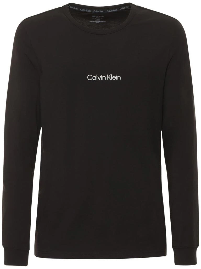 商品Calvin Klein|Logo Cotton Blend Long Sleeve T-shirt,价格¥292,第1张图片