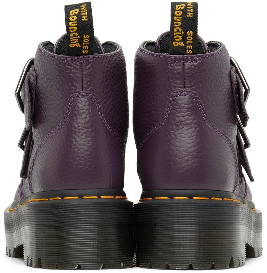 商品Dr. Martens|Purple Devon Heart Platform Boots,价格¥860,第2张图片详细描述