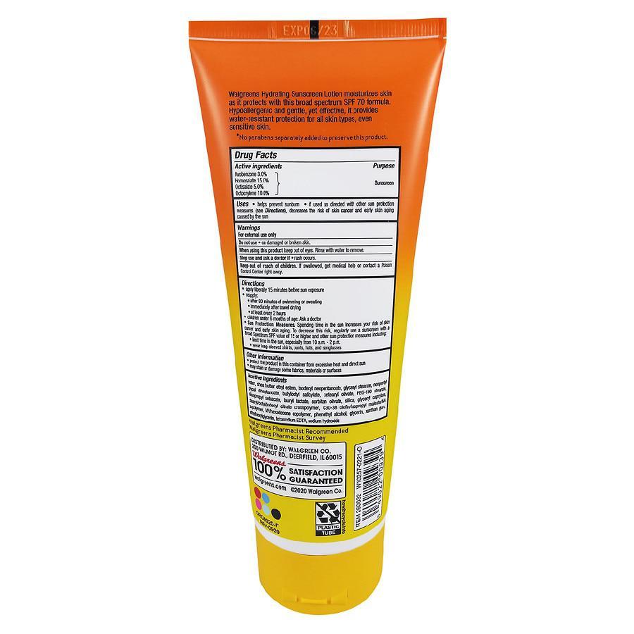 商品Walgreens|Hydrating Sunscreen Lotion SPF70,价格¥75,第4张图片详细描述