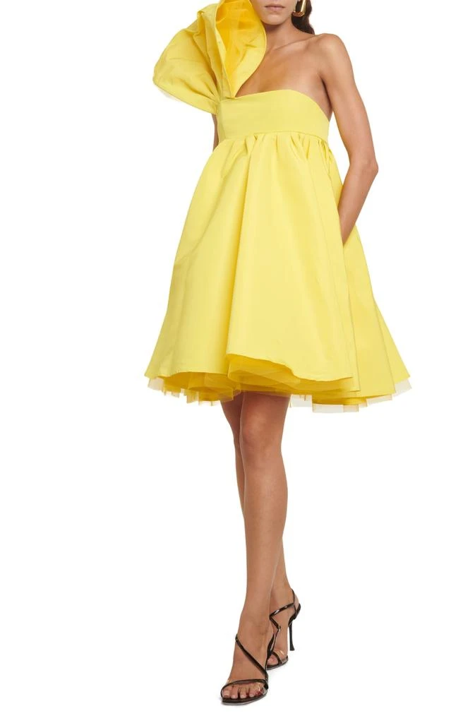 商品Nina Ricci|Asymmetric Flared One-Shoulder Mini Yellow Dress,价格¥15561,第2张图片详细描述