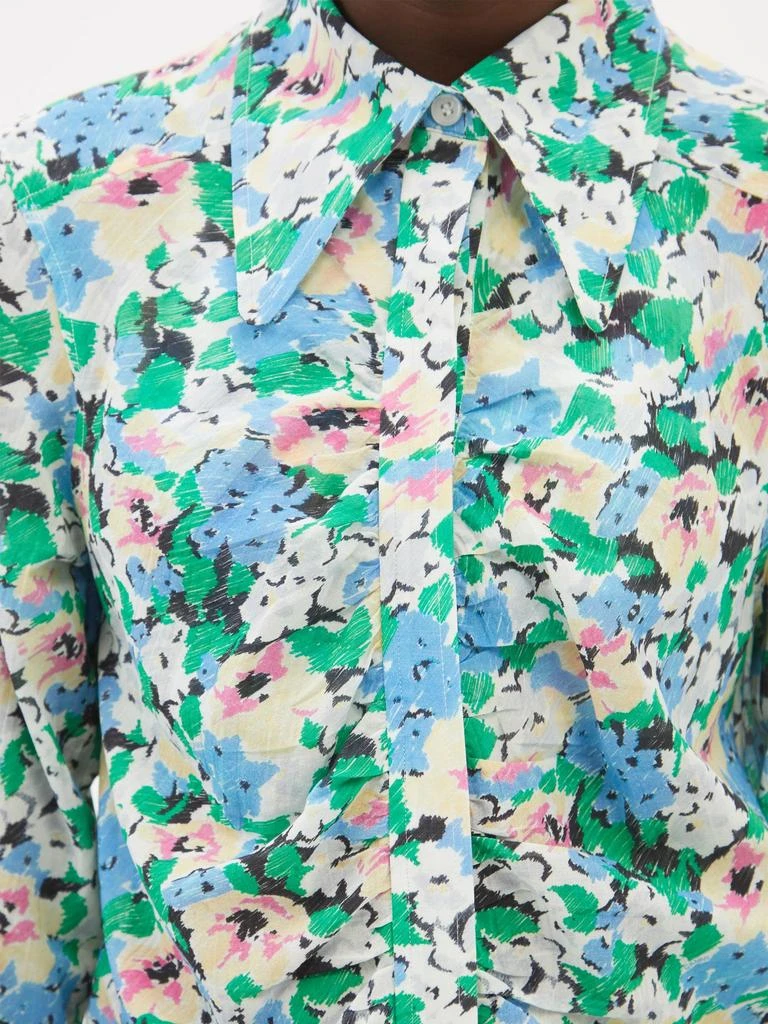 商品Ganni|Floral-print organic cotton-poplin shirt,价格¥414,第4张图片详细描述