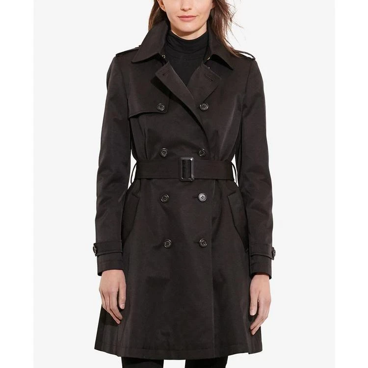 商品Ralph Lauren|Petite Double-Breasted Skirted Trench Coat,价格¥749,第5张图片详细描述