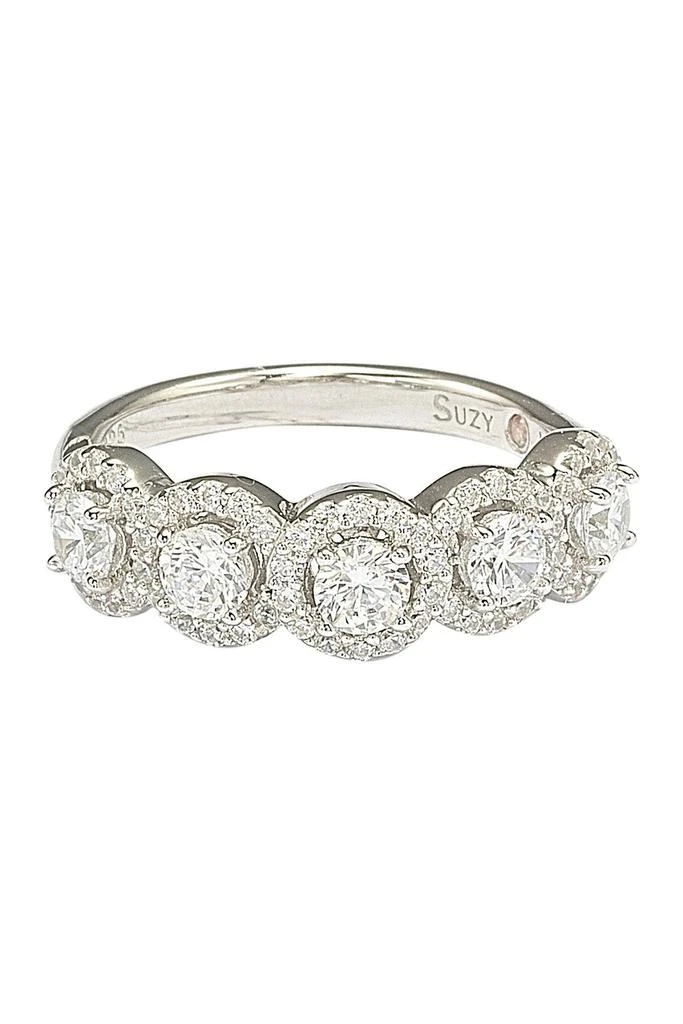 商品Suzy Levian|Sterling Silver Round Cubic Zirconia Halo Ring,价格¥938,第1张图片