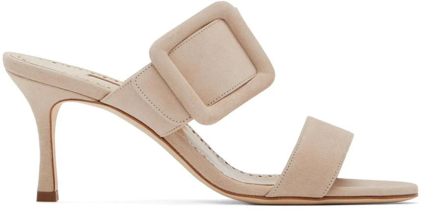 商品Manolo Blahnik|Beige Gable Heeled Sandals,价格¥3005,第1张图片