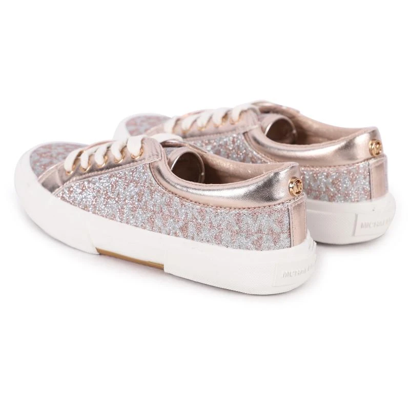 商品Michael Kors|Monogrammed glittery sneakers in pink and silver,价格¥457,第2张图片详细描述