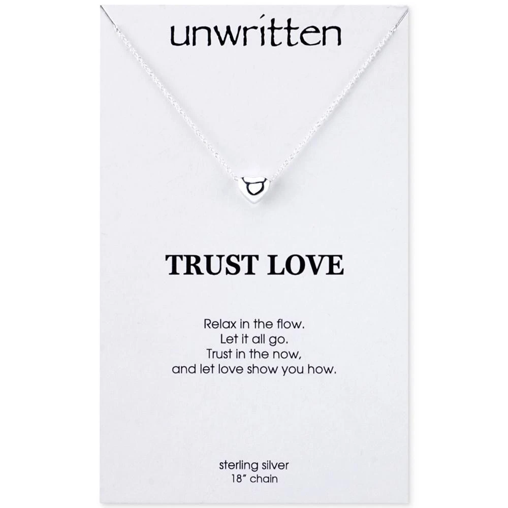 商品Unwritten|Unwritten Sterling Silver Mini Heart Pendant 项链,价格¥113,第1张图片