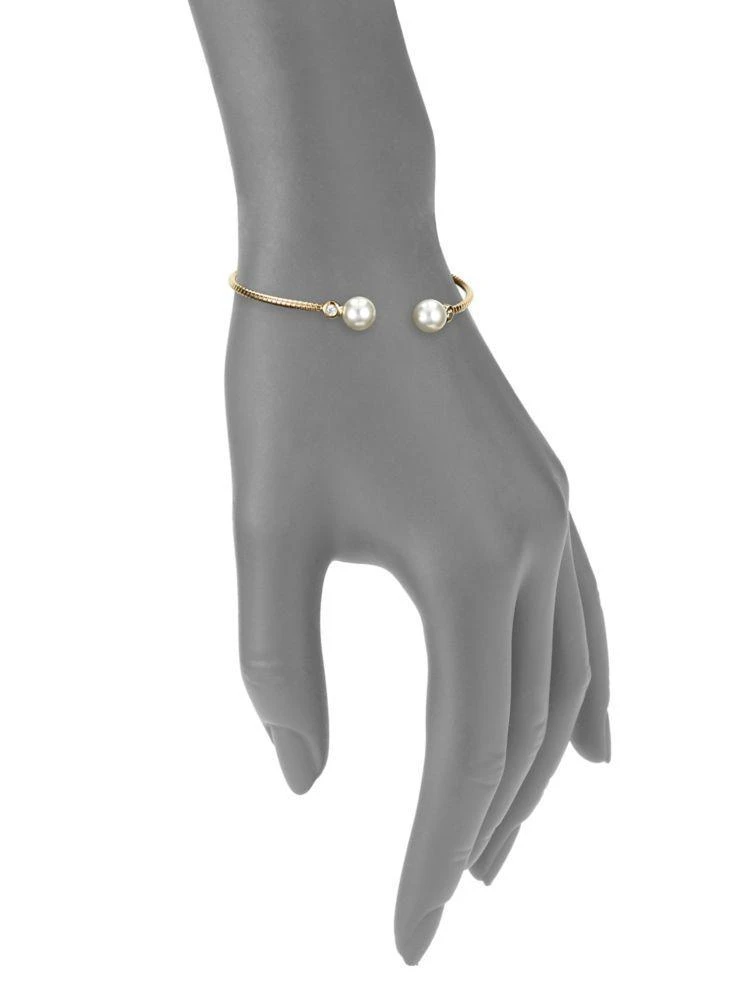 商品Nadri|18K Goldplated &amp; 8MM White Pearl Flexi Cuff,价格¥238,第3张图片详细描述