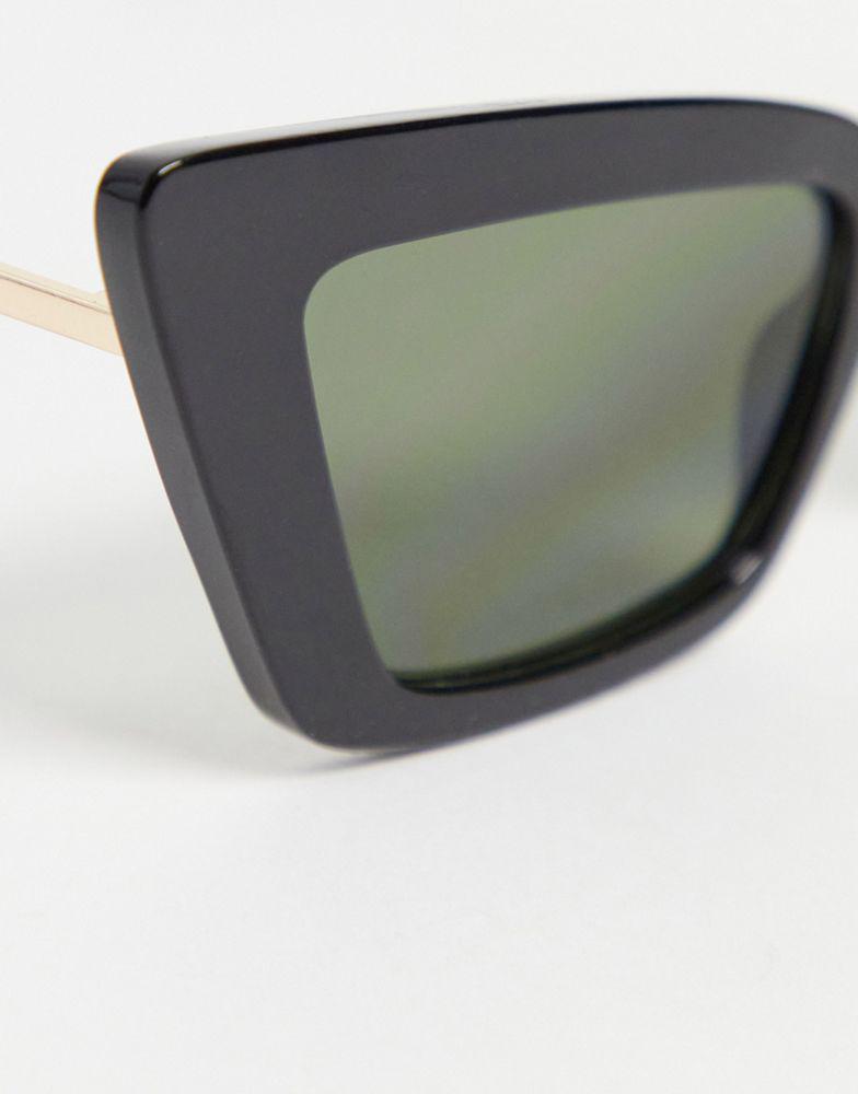 ASOS DESIGN frame pointy cat eye sunglasses in black - BLACK商品第3张图片规格展示