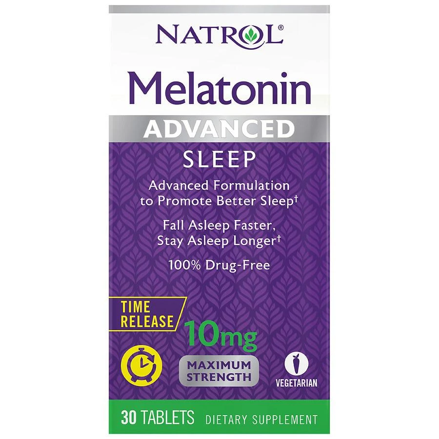 商品Natrol|Advanced Sleep Melatonin 10 mg Time-Release Tablets,价格¥83,第1张图片