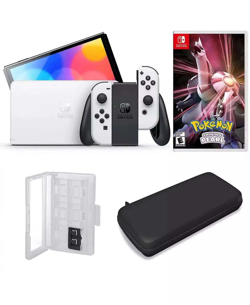 商品Nintendo|Switch OLED in White with Pokemon Pearl & Accessories,价格¥3741,第1张图片