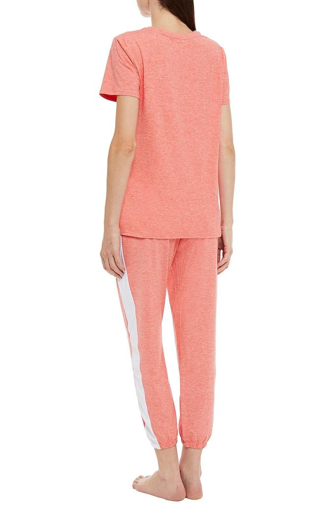 Printed mélange stretch-jersey pajama top商品第3张图片规格展示