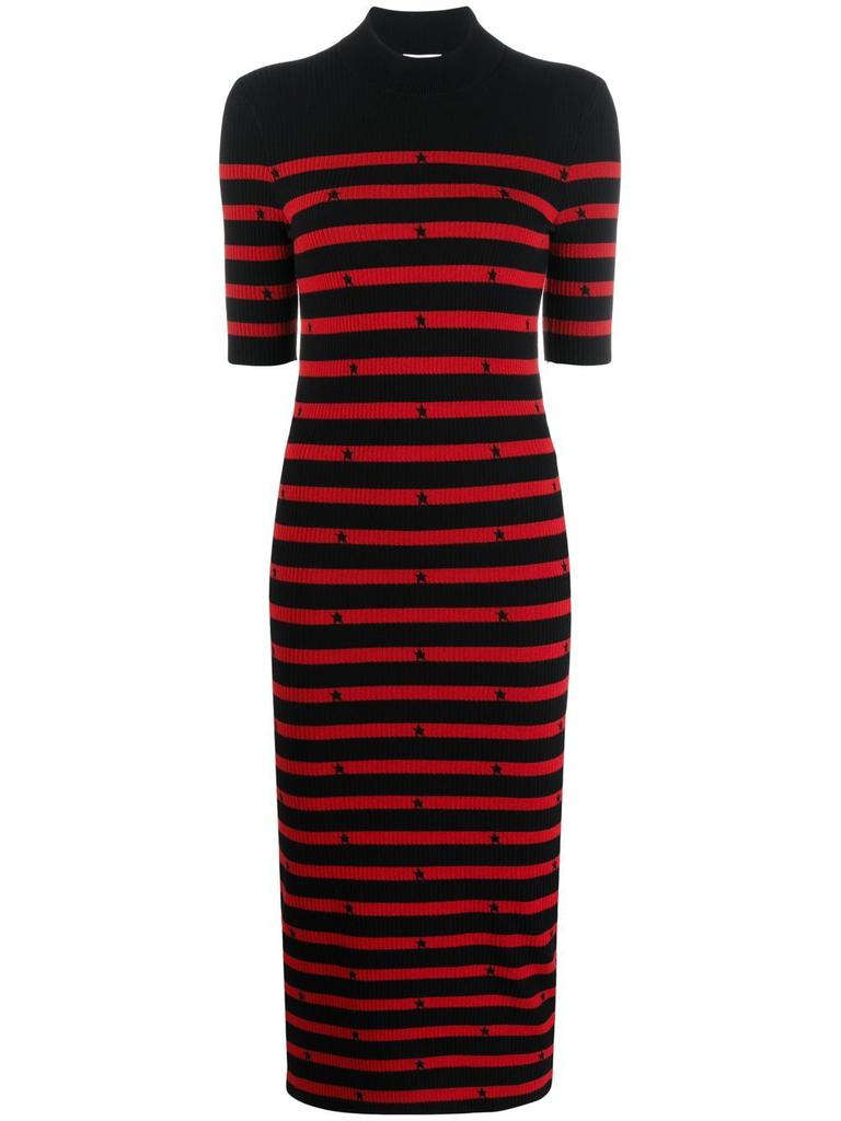 RED VALENTINO Striped knitted dress商品第1张图片规格展示