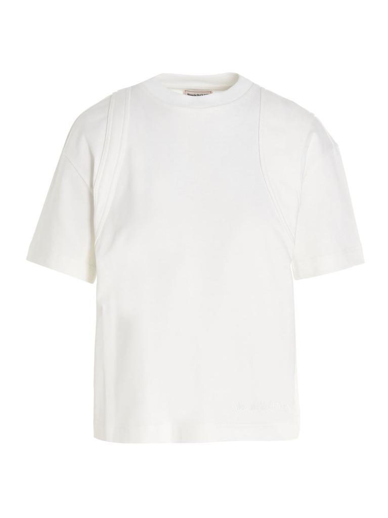 商品Alexander McQueen|Logo embroidery T-shirt,价格¥1754,第1张图片