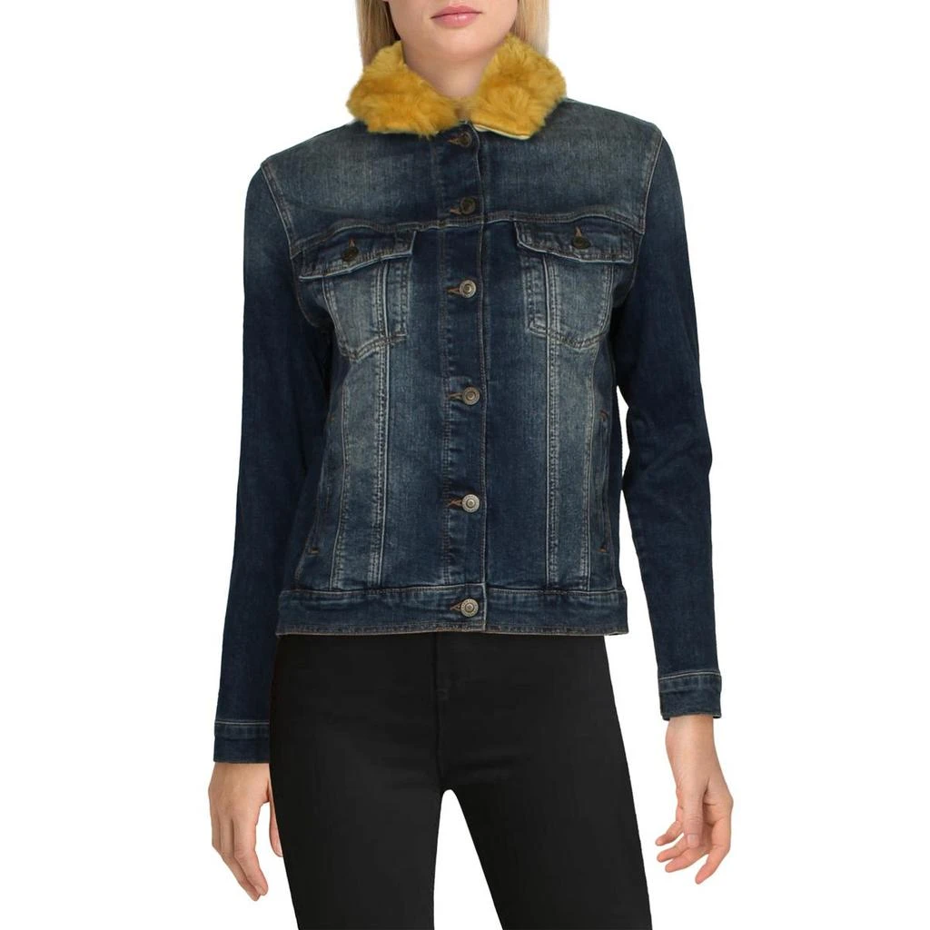 商品Mavi Gold|Mavi Gold Womens Katy Faux Fur Lightweight Denim Jacket,价格¥150,第1张图片