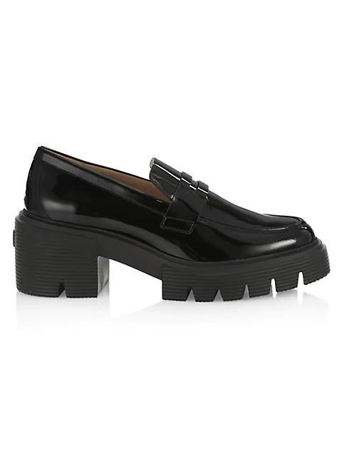 商品Stuart Weitzman|Soho Leather Lug-Sole Loafers,价格¥3658,第1张图片