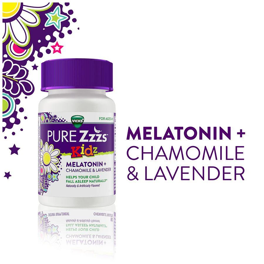 商品PURE Zzzs|Kidz Melatonin Sleep Aid Chewable Tablets, Drug-Free & Non-Habit Forming Berry,价格¥166,第2张图片详细描述