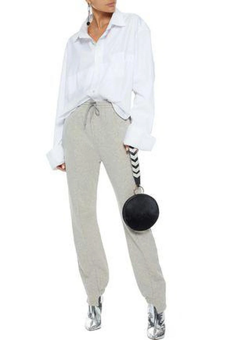 商品Vetements|Mélange French cotton-blend terry track pants,价格¥2363,第2张图片详细描述